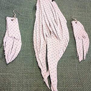 Polka Dot White Earrings Set